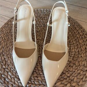 Calvin Klein Cream Slingback Heels